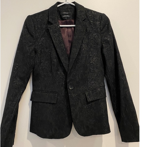 RW&Co Black floral shimmery blazer - Picture 1 of 4
